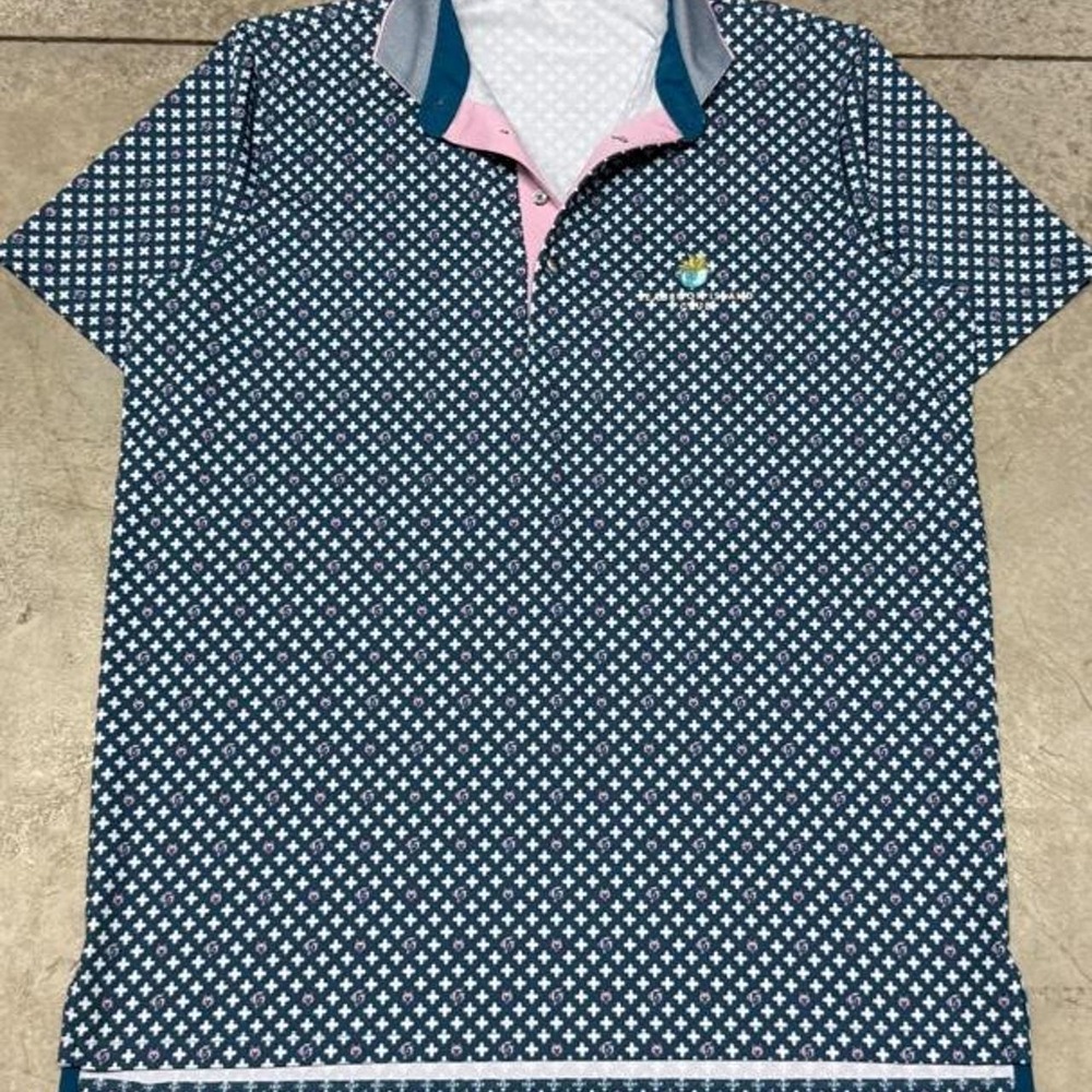 Greyson Men's Performance Golf Polo Seabrook Island Course Logo Sz Large